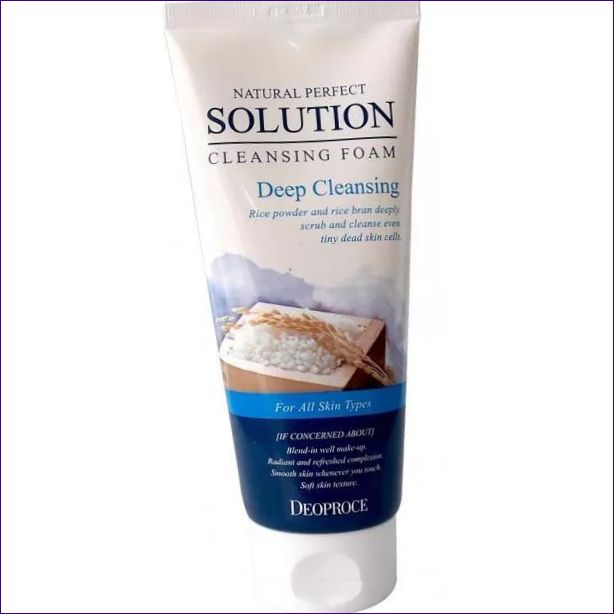 Deoproce Natural Perfect Solution Cleansing Foam Głęboko oczyszczająca pianka do mycia twarzy (Deep Cleansing Rice)